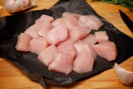 Filete de pollo en cubos